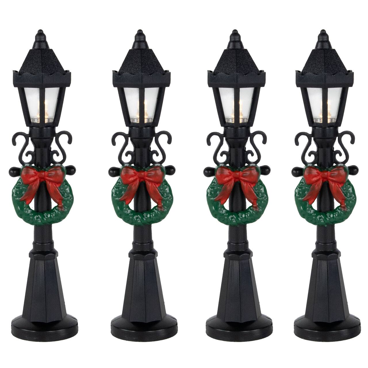 4.75" Christmas Village Lighted Street Lamps, 4ct.